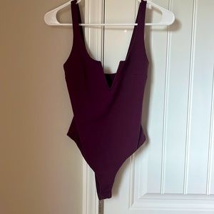 Burgundy sleeveless bodysuit (never worn)